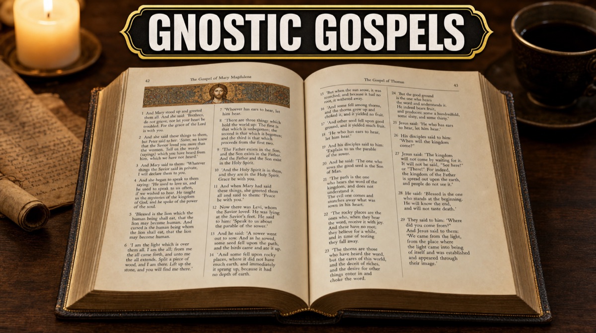 Inside the Gnostic Gospels — sample spread